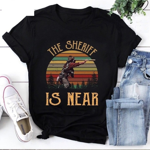Blazing Saddles The Sheriff Is Near Sunset Unisex T-shirt - Picture 1 of 4